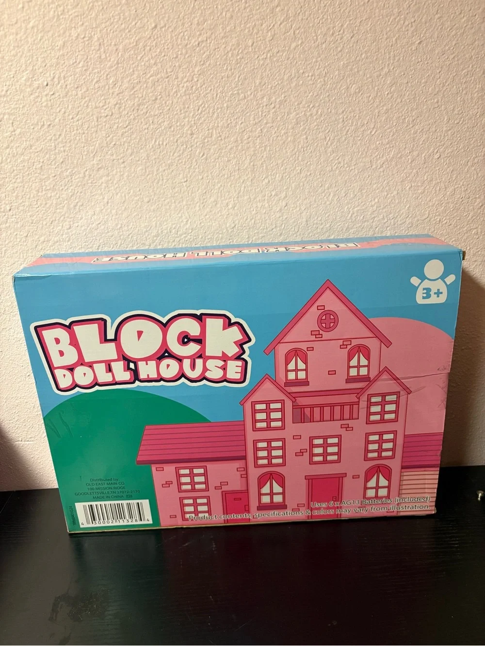 Block Doll House Playset Pink Toy House with Lights Ages 3+